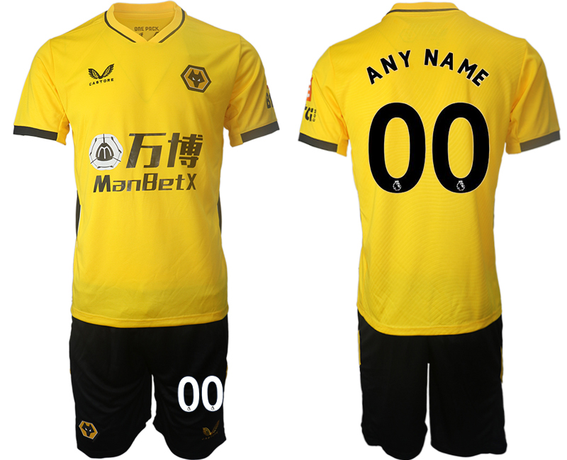 Cheap Men 2021-2022 Club Wolverhampton Wanderers home yellow customized Soccer Jersey
